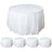 White table covers with pleated skirts for round tables #whtbkgd