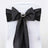 Black satin chair sash with pearl ring detail #whtbkgd