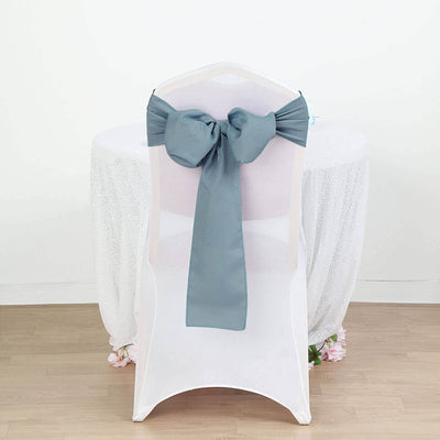 5 Pack Polyester Chair Sashes 6"x108" Dusty Blue