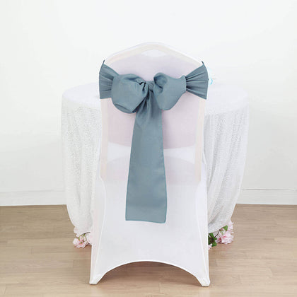 5 Pack Polyester Chair Sashes 6"x108" Dusty Blue