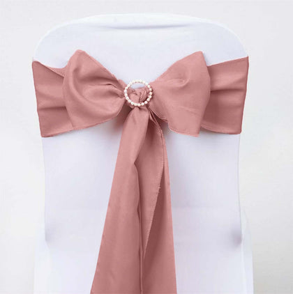 5 Pack Polyester Chair Sashes 6"x108" Dusty Rose