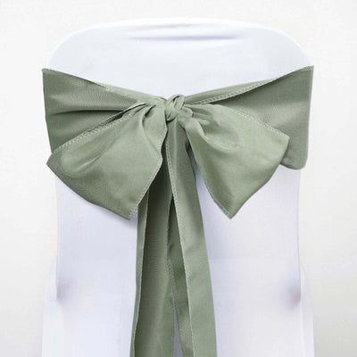 5 Pack Polyester Chair Sashes 6"x108" Dusty Sage Green