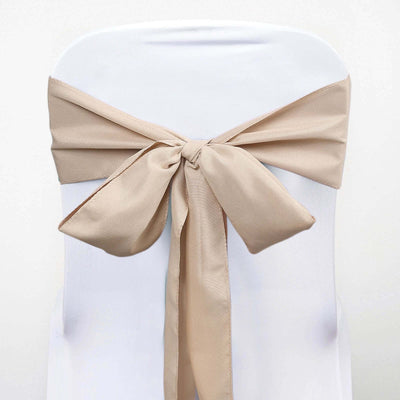 5 Pack Polyester Chair Sashes 6"x108" Nude