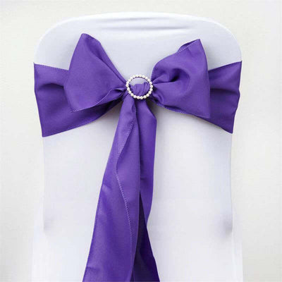 5 Pack Polyester Chair Sashes 6"x108" Purple