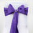Purple chair sash with pearl embellishment on a white chair. #whtbkgd