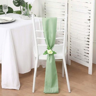5 Pack Polyester Chair Sashes 6"x108" Sage Green