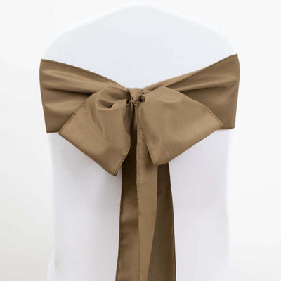5 Pack Polyester Chair Sashes 6"x108" Taupe