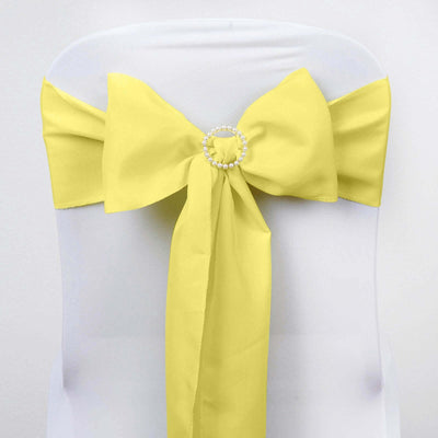 5 Pack Polyester Chair Sashes 6"x108" Yellow