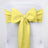 Yellow chair sash with bow and pearl ring detail #whtbkgd