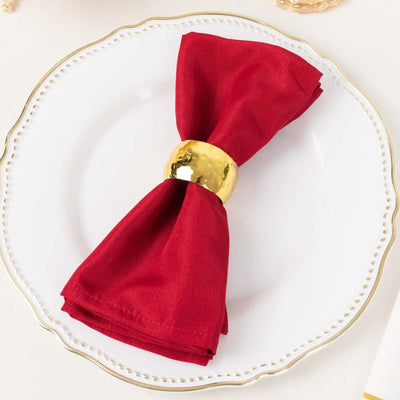 5 Pack Premium Polyester Napkins 17"x17" Wine - Wrinkle Resistant & Easy Care Cloth Napkins