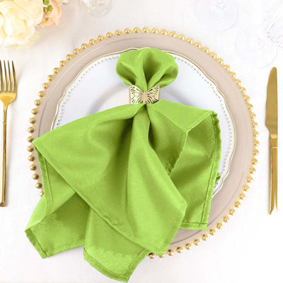 5 Pack Premium Polyester Napkins 20"x20" Apple Green - Durable & Wrinkle Resistant Dinner Napkins
