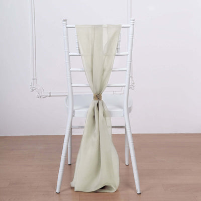 5 Pack Chiffon Chair Sashes 22"x78" Beige - Sheer Designer Chair Bows