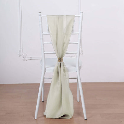 5 Pack Chiffon Chair Sashes 22"x78" Beige - Sheer Designer Chair Bows