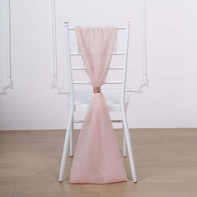 5 Pack Chiffon Chair Sashes 22"x78" Blush - Sheer Designer Chair Bows