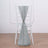 Gray sheer chair sash draped elegantly on a white chiavari chair.
