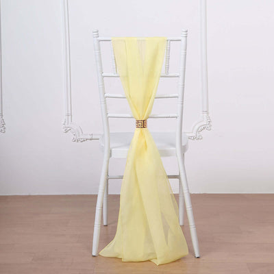 5 Pack Chiffon Chair Sashes 22"x78" Yellow - Sheer Designer Chair Bows