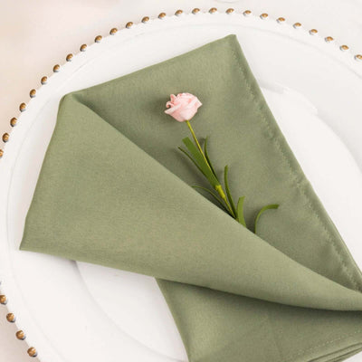 5 Pack Commercial Grade Polyester Napkins 20"x20" Dusty Sage Green - 220GSM Stain & Wrinkle Resistant Cloth Napkins