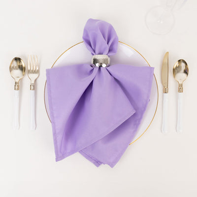 5 Pack Commercial Grade Polyester Napkins 20"x20" Lavender Lilac - 220GSM Stain & Wrinkle Resistant Cloth Napkins