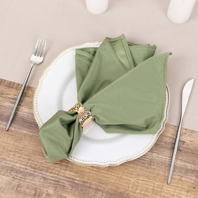 5 Pack Scuba Napkins 20"x20" Dusty Sage Green - Wrinkle-Free & Reusable Cloth Napkins