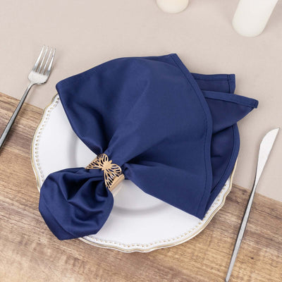 5 Pack Scuba Napkins 20"x20" Navy Blue - Wrinkle-Free & Reusable Cloth Napkins