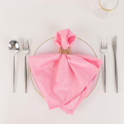 5 Pack Scuba Napkins 20"x20" Pink - Wrinkle-Free & Reusable Cloth Napkins