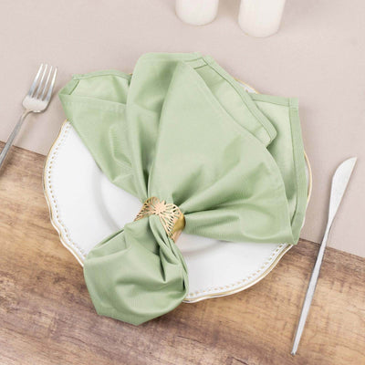 5 Pack Scuba Napkins 20"x20" Sage Green - Wrinkle-Free & Reusable Cloth Napkins