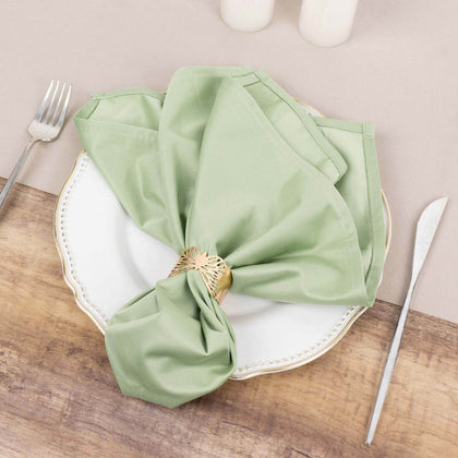5 Pack Scuba Napkins 20"x20" Sage Green - Wrinkle-Free & Reusable Cloth Napkins
