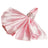Pink satin napkin with a decorative ring, elegantly folded.