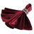 Burgundy satin dress with jeweled embellishment on a white background