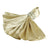 Elegant gold napkin with jeweled ring, perfect for formal dining occasions.