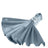 Elegant blue napkin with jeweled ring, beautifully draped.
