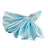 Elegant light blue satin napkin with jeweled ring, perfect for formal dining.
