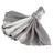 Elegant silver satin napkin with decorative ring