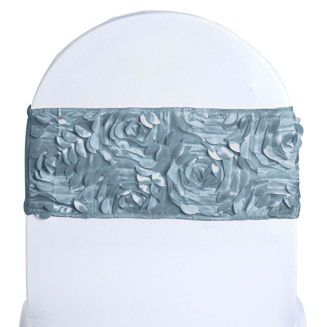 Blue rose chair sash for weddings and events