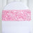 Pink satin chair sash with rose embellishments for events and celebrations.