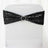 Black sequin chair sash with a decorative rhinestone buckle
