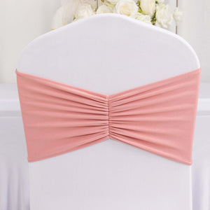 Pink chair cover with pleated design for elegant event decor.