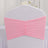 Pink chair cover back with gathered design for events or decorations.