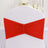 Red chair sash with pleated design for weddings and events.