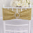 Gold glitter chair sash with rhinestone buckle for elegant decor