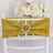 Gold glitter chair sash with rhinestone buckle for elegant events