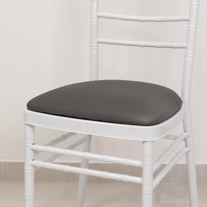 5 Pack Spandex Chiavari Chair Cushion Covers Charcoal Gray - Washable Stretch Fitted Seat Pad Slipcovers for Dining Chairs