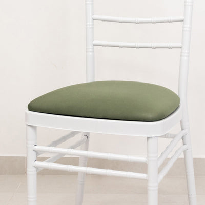 5 Pack Spandex Chiavari Chair Cushion Covers Dusty Sage Green - Washable Stretch Fitted Seat Pad Slipcovers for Dining Chairs