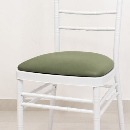 5 Pack Spandex Chiavari Chair Cushion Covers Dusty Sage Green - Washable Stretch Fitted Seat Pad Slipcovers for Dining Chairs