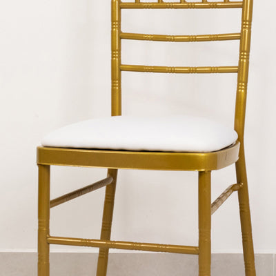 5 Pack Spandex Chiavari Chair Cushion Covers White - Washable Stretch Fitted Seat Pad Slipcovers for Dining Chairs