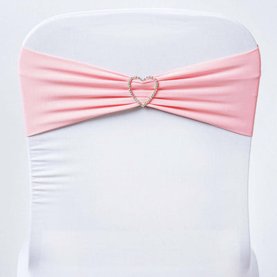 5 Pack Stretch Spandex Chair Sashes 5"x12" Pink - Two Ply Heavy Duty Fitted Chair Bands
