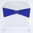 Blue chair sash with heart-shaped rhinestone buckle