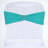 Teal chair sash with heart-shaped rhinestone buckle