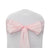 Pink satin chair sash bow on a white chair. #whtbkgd