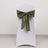 White chair with an olive green satin bow tied at the back.
